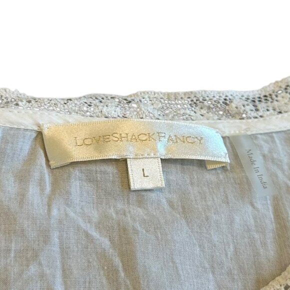 LoveShackFancy Badyn Blouse Shirt Button-Down Long Sleeve Boho White Size Large - Picture 15 of 15